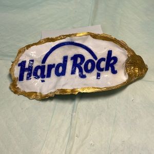 Hard Rock from the Atlantic City Ocean. Hand made. Gold trim, pearl white back